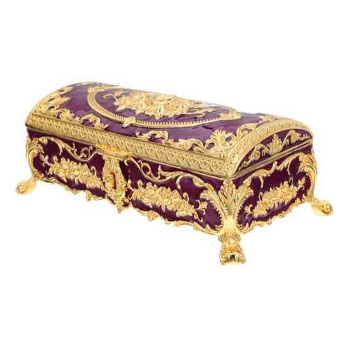 AKOOSY Vintage Schmuckbox aus Robustem Metalllegierung Kratzfeste Dekorative Schmuckschatulle mit Fächern zur Organisierten Aufbewahrung von Schmuck und Accessoires Stilvolles AKOOSY Vintage Schmuckbox aus Robustem Metalllegierung Kratzfeste Dekorative Schmuckschatulle mit Fächern zur Organisierten Aufbewahrung von Schmuck und Accessoires Stilvolles von AKOOSY