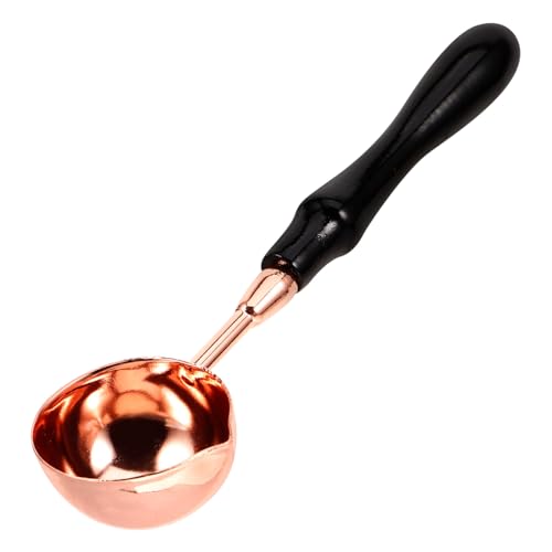 AKOOSY Wachssiegel Schmelzlöffel mit Holzgriff Vintage Siegelwachs Löffel für Umschläge Ergonomisch Geformt Praktische Handhabung Robust und Stilvoll für Wachssiegel Kerzenherstellung von AKOOSY