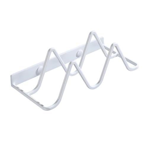 AKOOSY Wandmontiertes Weißes Schuhregal mit Klebstarker Bohrfreier Befestigung Platzsparender Schuhaufbewahrung für Badezimmer Stabil Waschbar und Vielseitig Einsetzbar von AKOOSY