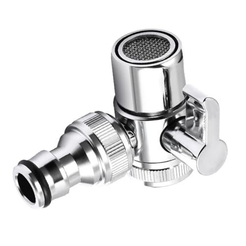 AKOOSY Wasserhahn Adapter für Waschmaschine und Spülmaschine Verteiler Metallgriff Drehbar Rostfrei Platzsparend für Küche und Bad Kompatibel mit Meisten Wasserhähnen von AKOOSY