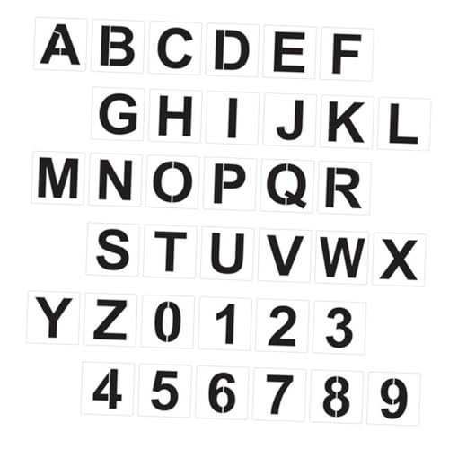 AKOOSY Wiederverwendbare Buchstaben Schablonen Pet Alphabet Zahlen Malvorlagen für DIY Wanddeko Stoffmalerei Basteln von AKOOSY