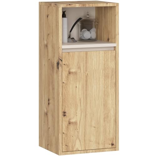 AKORD Badezimmer Hängeschrank VAMI 35 cm - Bad Hängeschrank 1 Tür 3 Regalböden - Hängeschränke fürs Bad - Wandschrank Hängend - Robuste - B35xH80xT30 cm - Artisan-Eiche & Kaschmir AKORD Badezimmer Hängeschrank VAMI 35 cm - Bad Hängeschrank 1 Tür 3 Regalböden - Hängeschränke fürs Bad - Wandschrank Hängend - Robuste - B35xH80xT30 cm - Artisan-Eiche & Kaschmir von AKORD