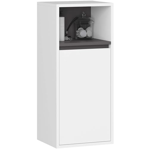 AKORD Badezimmer Hängeschrank VAMI 35 cm - Bad Hängeschrank 1 Tür 3 Regalböden - Hängeschränke fürs Bad - Wandschrank Hängend - Robuste - B35xH80xT30 cm - Weiß & Graphitgrau AKORD Badezimmer Hängeschrank VAMI 35 cm - Bad Hängeschrank 1 Tür 3 Regalböden - Hängeschränke fürs Bad - Wandschrank Hängend - Robuste - B35xH80xT30 cm - Weiß & Graphitgrau von AKORD