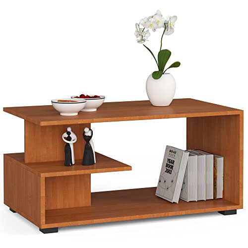 AKORD Couchtisch Holz | Pin 90 x 45 x 51 cm | Schrank für Wohnzimmer | Schlafzimmer Schrank | Minimalistisch Modernes Design | Laminatplatte 16 mm Farbe Erle von AKORD