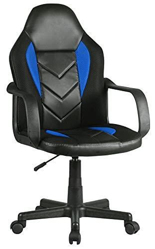 AKORD Gaming-Stuhl F4G FG-19 | Bürostuhl Ergonomisch | Computerstuhl | Schreibtischstuhl mit Armlehnen | Drehbar | Höhenverstellbar | Gaming Chair | 130 kg Belastbarkeit | Blau von AKORD
