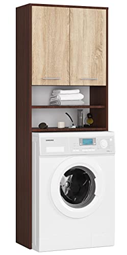 AKORD Waschmaschinenumbauschrank FIN 64 cm | mit 2 Türen | Hängender Waschmaschinenschrank | Umbauschrank | B64 x H180 x T30 cm | Gewicht 29,50 kg | Wenge/Sonoma Eiche AKORD Waschmaschinenumbauschrank FIN 64 cm | mit 2 Türen | Hängender Waschmaschinenschrank | Umbauschrank | B64 x H180 x T30 cm | Gewicht 29,50 kg | Wenge/Sonoma Eiche von AKORD