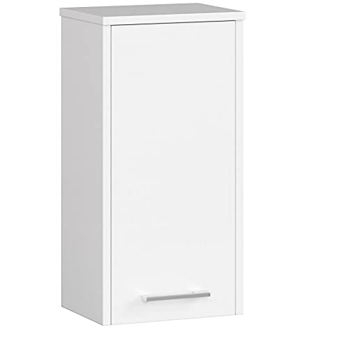 AKORD Badezimmer-Hängeschrank FIN 30 cm | mit 1 Tür | Hängender Waschmaschinenschrank | Badezimmerschrank | Waschmaschienenüberschrank | B30 x H60 x T22,5 cm | Gewicht 8,10 kg | Weiß von AKORD