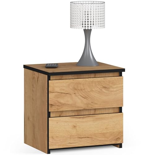 AKORD | Kommode Set 2 Schubladen Sideboard Mehrzweckschrank Schrank | Schreibtisch | ecktisch | Eck Schreibtisch für Home Office | Einfache Montage | 40x40x35 | Eiche Craft von AKORD