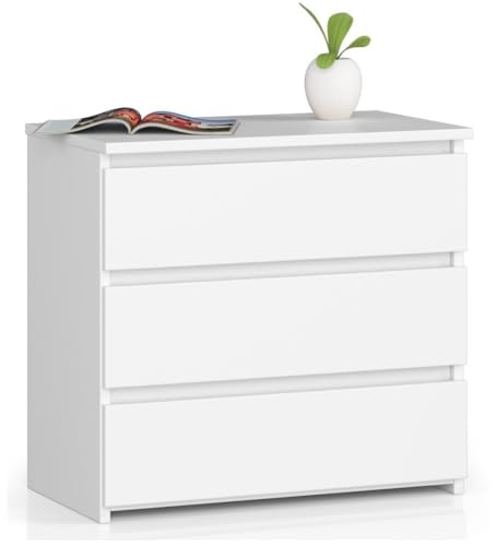AKORD Kommode Set Schubladen Komodenschrank Sideboard| für das Wohnzimmer Schlafzimmer Wohnzimmerschrank | Beistellschrank Holz| Elegantes funktionales Design | Weiß von AKORD