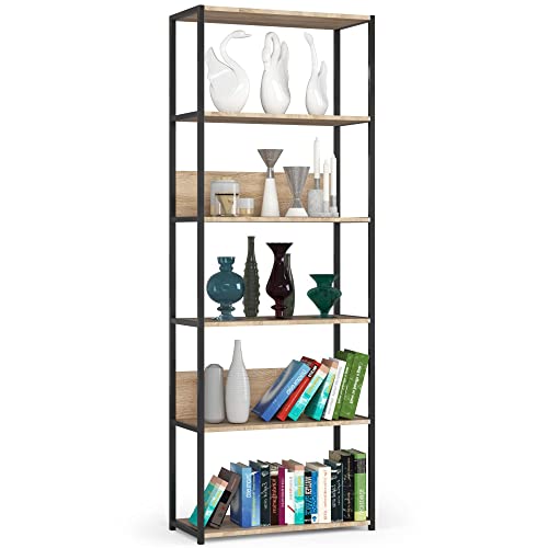 AKORD | Loft 70 cm Bücherregal | Moderner Schrank | Minimalistisch | Bücher Regal | Robust | Für Zuhause | Für das Büro | 6 Fachböden | Einfache Montage | 24 Monate Garantie von AKORD