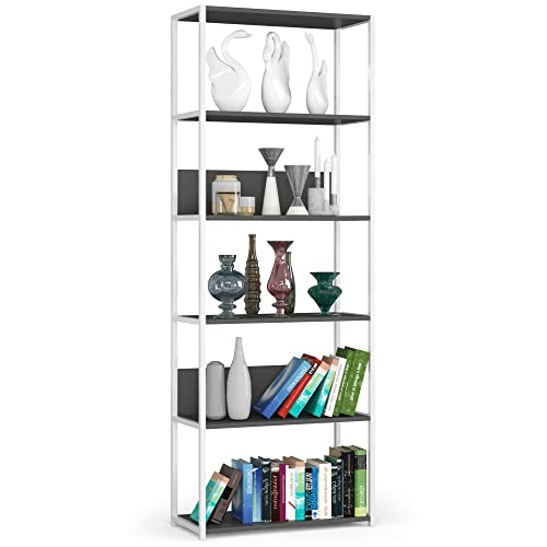 AKORD | Loft 70 cm Bücherregal | Moderner Schrank | Minimalistisch | Bücher Regal | Robust | Für Zuhause | Für das Büro | 6 Fachböden | Einfache Montage | 24 Monate Garantie von AKORD