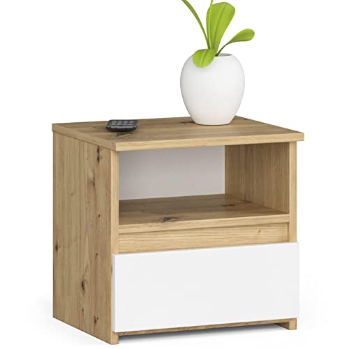 AKORD Nachttisch CL1 40 cm | 1 Schublade | Nachttisch mit Schublade | Nachtkommode, Nachtkästchen | Schlafzimmer Schrank | B40 x H40 x T35 cm | Gewicht 9,7 kg | Artisan Eiche/Weiß AKORD Nachttisch CL1 40 cm | 1 Schublade | Nachttisch mit Schublade | Nachtkommode, Nachtkästchen | Schlafzimmer Schrank | B40 x H40 x T35 cm | Gewicht 9,7 kg | Artisan Eiche/Weiß von AKORD