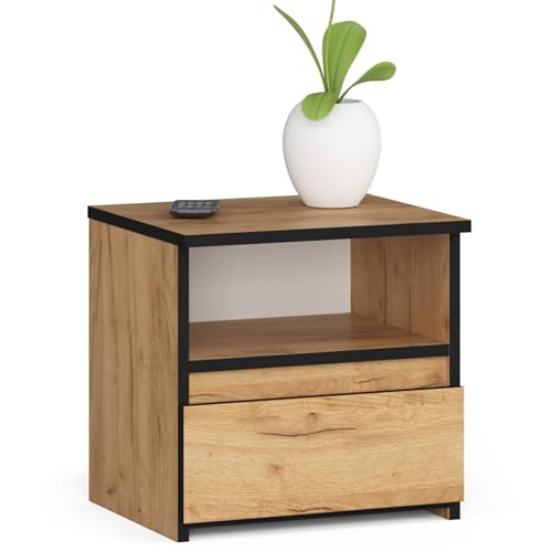 AKORD Nachttisch CL1 40 cm | 1 Schublade | Nachttisch mit Schublade | Nachtkommode, Nachtkästchen | Schlafzimmer Schrank | B40 x H40 x T35 cm | Gewicht 9,7 kg | Craft Eiche/Craft Eiche AKORD Nachttisch CL1 40 cm | 1 Schublade | Nachttisch mit Schublade | Nachtkommode, Nachtkästchen | Schlafzimmer Schrank | B40 x H40 x T35 cm | Gewicht 9,7 kg | Craft Eiche/Craft Eiche von AKORD