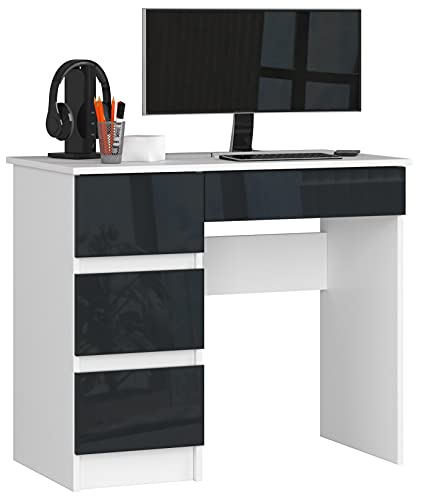 AKORD Schreibtisch |Bürotisch | 4 Schubladen Schreibtische| Hohe Qualität | Solide | Modernes Design | Für Zuhause | Für das Büro | Ergonomie | Für die Arbeit | Für das Studium von AKORD