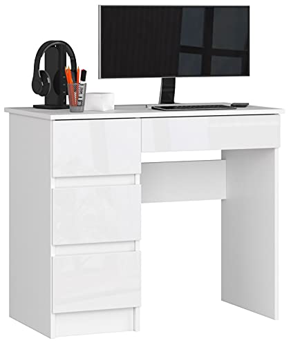 AKORD Schreibtisch |Bürotisch | 4 Schubladen Schreibtische| Hohe Qualität | Solide | Modernes Design | Für Zuhause | Für das Büro | Ergonomie | Für die Arbeit | Für das Studium von AKORD