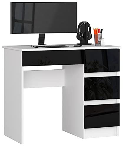 AKORD Schreibtisch |Bürotisch | 4 Schubladen Schreibtische| Hohe Qualität | Solide | Modernes Design | Für Zuhause | Für das Büro | Ergonomie | Für die Arbeit | Für das Studium von AKORD