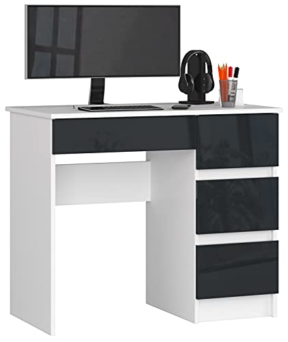 AKORD Schreibtisch |Bürotisch | 4 Schubladen Schreibtische| Hohe Qualität | Solide | Modernes Design | Für Zuhause | Für das Büro | Ergonomie | Für die Arbeit | Für das Studium von AKORD