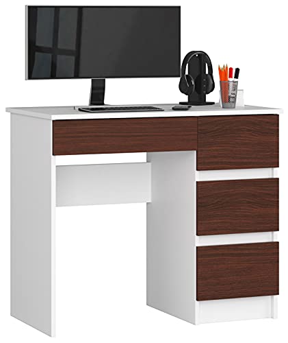 AKORD Schreibtisch |Bürotisch | 4 Schubladen Schreibtische| Hohe Qualität | Solide | Modernes Design | Für Zuhause | Für das Büro | Ergonomie | Für die Arbeit | Für das Studium von AKORD