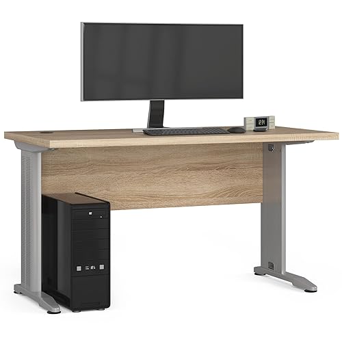 AKORD | Schreibtisch | Computer-Schreibtisch mit Metallfüßen | 135 cm Breit | Modernes Design | ABS-Kante | Laminierte Platte 32 cm | Sonoma-Eiche von AKORD