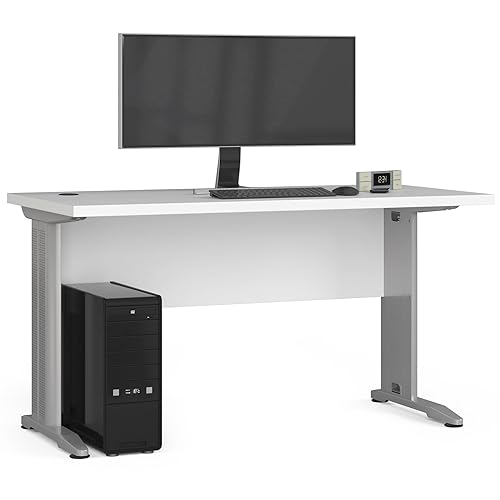 AKORD | Schreibtisch | Bürotisch | Computer-Schreibtisch mit Metallfüßen | 135 cm Breit | Home Office Laptop-Schreibtisch | Modernes Design | ABS-Kante | Laminierte Platte 32 cm | Weiß von AKORD