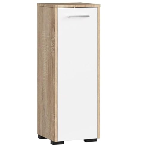 AKORD Stehender Badezimmerschrank schränke | Badezimmer kommode | FIN S30 eintürig | B30 x H82 x T30 cm | Tür mit Links- oder rechtseitiger Montage | 12,5 kg von AKORD