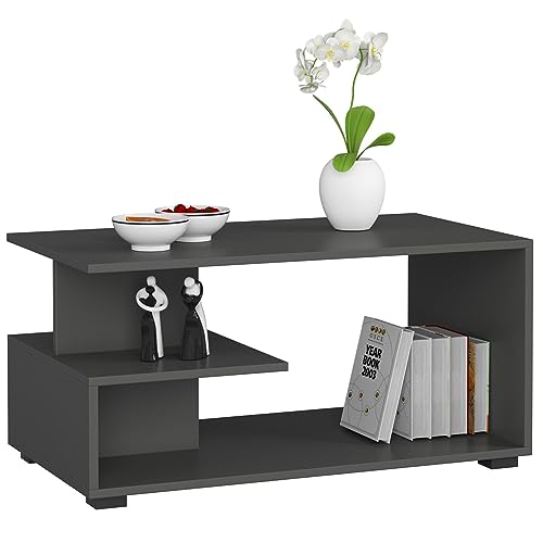 AKORD Table Basse de Salon | 90x45x51 cm Tables Basses Meuble Rangement Chambre | Meubles de Salon Design Moderne | Panneau Stratifié 16mm | Table Base | Graphite Gris AKORD Table Basse de Salon | 90x45x51 cm Tables Basses Meuble Rangement Chambre | Meubles de Salon Design Moderne | Panneau Stratifié 16mm | Table Base | Graphite Gris von AKORD