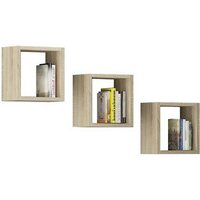 AKORD Wand-regal K | Regalbrett 3er-Set quadratische | Ablagen 25x25 cm | für Bücher, Blumen | für Wohnzimmer Schlafzimmer | funktionales Design | von AKORD