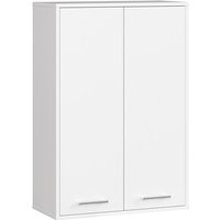 Akord - Badezimmer-Hängeschrank fin Weiß 64 cm 2 Türen 4 Regalböden B64xH94xT30 cm von AKORD