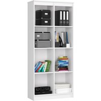 Akord - Büroregal R80 Büro-Bücherregal Weiß 80 cm 8 Ebenen B80 x H180 x T35 cm von AKORD