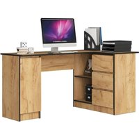 Eck-Schreibtisch Akord B20 rechts in der Farbe Eiche Craft mit 3 Schubladen und 4 Ablagen B155 x H77 x T85 cm Eck-Schreibtisch Akord B20 rechts in der Farbe Eiche Craft mit 3 Schubladen und 4 Ablagen B155 x H77 x T85 cm von AKORD