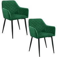 Akord - Esszimmerstühle mit Samt 2er Set SJ.082 Gepolsterter Gesteppter Stuhl aus Velours in Flaschengrün Akord - Esszimmerstühle mit Samt 2er Set SJ.082 Gepolsterter Gesteppter Stuhl aus Velours in Flaschengrün von AKORD