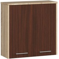 Hängender Badezimmerschrank Akord fin Sonoma-Eiche 60 cm 2 Türen 2 Ebenen Front Wenge B60 x H60 x T22,5 cm von AKORD