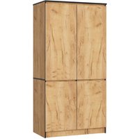 Akord - Kleiderschrank S90 Eiche Craft 90 cm 4 Türen 4 Regalböden B90xH180xT51 cm Akord - Kleiderschrank S90 Eiche Craft 90 cm 4 Türen 4 Regalböden B90xH180xT51 cm von AKORD