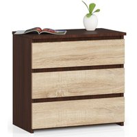 Kommode CL-3 mit 3 Schubladen | für das Wohnzimmer Schlafzimmer Schrank Büro Arbeitszimmer | Modernes Funktionales Design | B60 x H57 x T35 cm, von AKORD