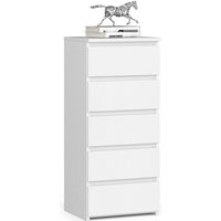 Akord - Kommode CL5 Weiß 40 cm 5 Schubladen B40 x H92 x T35 cm von AKORD