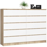 Kommode K-160 mit 10 (2 x 5) Schubladen | für das Wohnzimmer Schlafzimmer Schrank Büro Arbeitszimmer | Modernes Funktionales Design | B160 x H121 x von AKORD