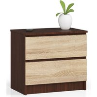 Kommode K60 mit 2 Schubladen | für das Wohnzimmer Schlafzimmer Schrank Büro Arbeitszimmer | Modernes Funktionales Design | B60 x H55 x T40 cm, von AKORD