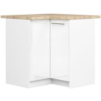 Küchenschrank Akord lima modular S90 Unterschrank für die Ecke der Küche mit Arbeitsplatte Weiß 90 cm 2 Türen 2 Ebenen Front Weiß Hochglanz B90 x H85 von AKORD