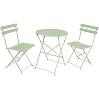 Möbelset orion für Balkon: Runder Tisch & 2 Stühle in frischem Grün von AKORD