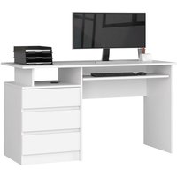 Akord - PC-Schreibtisch clp 135 mit Tastaturablage | Office Desk | Computertisch | Bürotisch mit Tastaturablage | 3 Schubladen, 1 Ablagefach, B135 x von AKORD