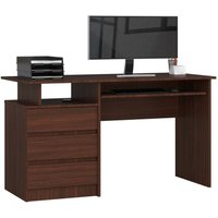 Akord - PC-Schreibtisch clp 135 mit Tastaturablage | Office Desk | Computertisch | Bürotisch mit Tastaturablage | 3 Schubladen, 1 Ablagefach, B135 x von AKORD