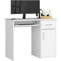PC-Schreibtisch Akord pin in der Farbe Weiß Schublade und 3 Ablagen B90 x H74 x T50 cm PC-Schreibtisch Akord pin in der Farbe Weiß Schublade und 3 Ablagen B90 x H74 x T50 cm von AKORD