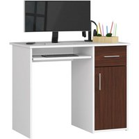 Akord - PC-Schreibtisch pin mit Tastaturablage | Schreibtisch Klein mit Schubladen | Office Desk | Computertisch | Bürotisch 1 Schublade, 1 von AKORD