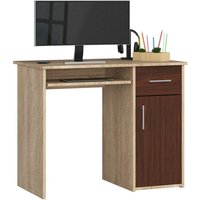 Akord - PC-Schreibtisch pin mit Tastaturablage | Schreibtisch Klein mit Schubladen | Office Desk | Computertisch | Bürotisch 1 Schublade, 1 von AKORD