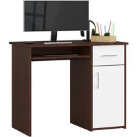 Akord - PC-Schreibtisch pin mit Tastaturablage | Schreibtisch Klein mit Schubladen | Office Desk | Computertisch | Bürotisch 1 Schublade, 1 von AKORD