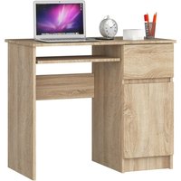 Akord - Piksel Schreibtisch Klein mit Schubladen | Office Desk | Computertisch | Bürotisch mit Tastaturablage | Schublade und Fach mit Tür | Holz von AKORD