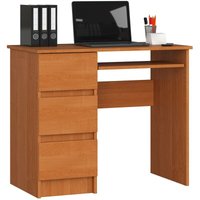 Schreibtisch A-6 mit Tastaturablage und 3 Schubladen links- oder rechtsseitig, B90 x H77 x T50 cm, 30 kg von AKORD