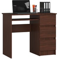 Akord - Schreibtisch A-6 mit Tastaturablage und 3 Schubladen links- oder rechtsseitig | Office Desk | Computertisch | B90 x H77 x T50 cm 30 kg von AKORD