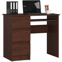 Akord - Schreibtisch A-6 mit Tastaturablage und 3 Schubladen links- oder rechtsseitig | Office Desk | Computertisch | B90 x H77 x T50 cm 30 kg | von AKORD