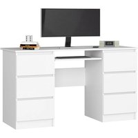 Akord - Schreibtisch Klein mit Schubladen | Office Desk | Computertisch | Bürotisch mit Tastaturablage | Holz Deko | B135 x H77 x T50 cm, 60 kg von AKORD